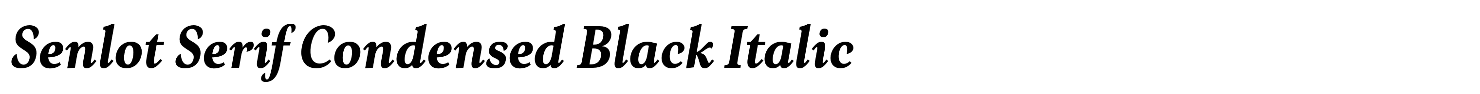 Senlot Serif Condensed Black Italic